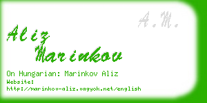 aliz marinkov business card
